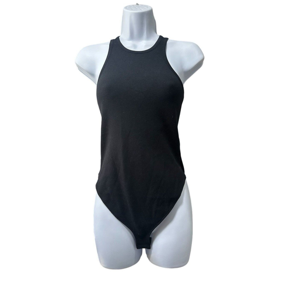 ALL SAINTS Ribbed Jamie Bodysuit Black Size 4 NWT